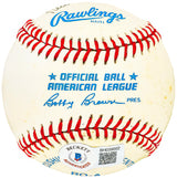 Paul Burris Autographed Official AL Baseball Milwaukee Braves Beckett BAS QR #BH039002