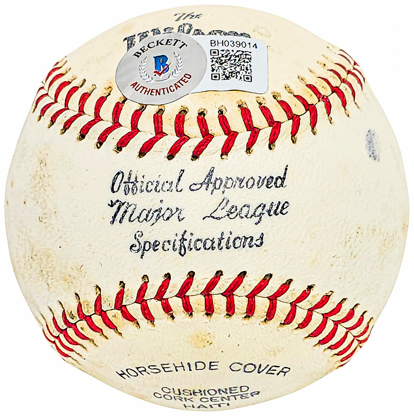 Bill Weir Autographed Official Wilson Baseball Boston Braves Vintage Signature Beckett BAS QR #BH039014