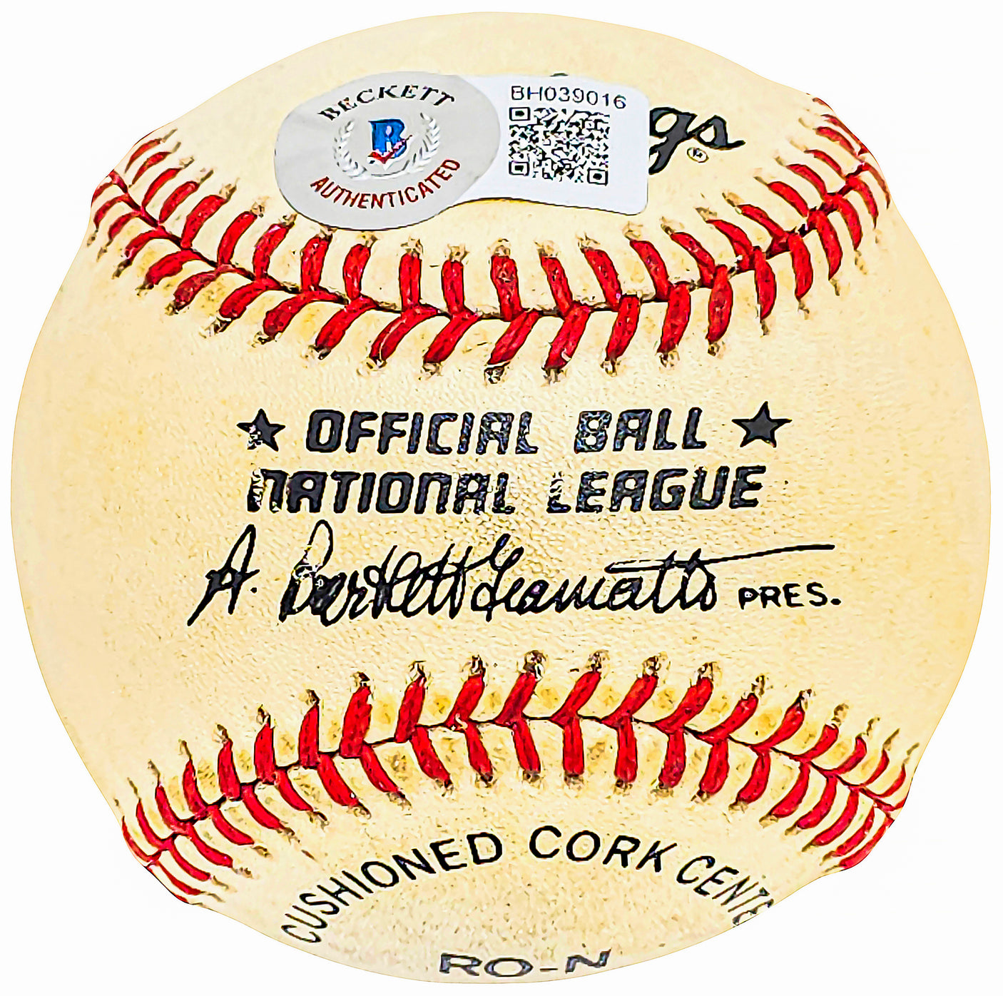 A.B. Wright Autographed Official NL Baseball Boston Braves Vintage Signature Beckett BAS QR #BH039016