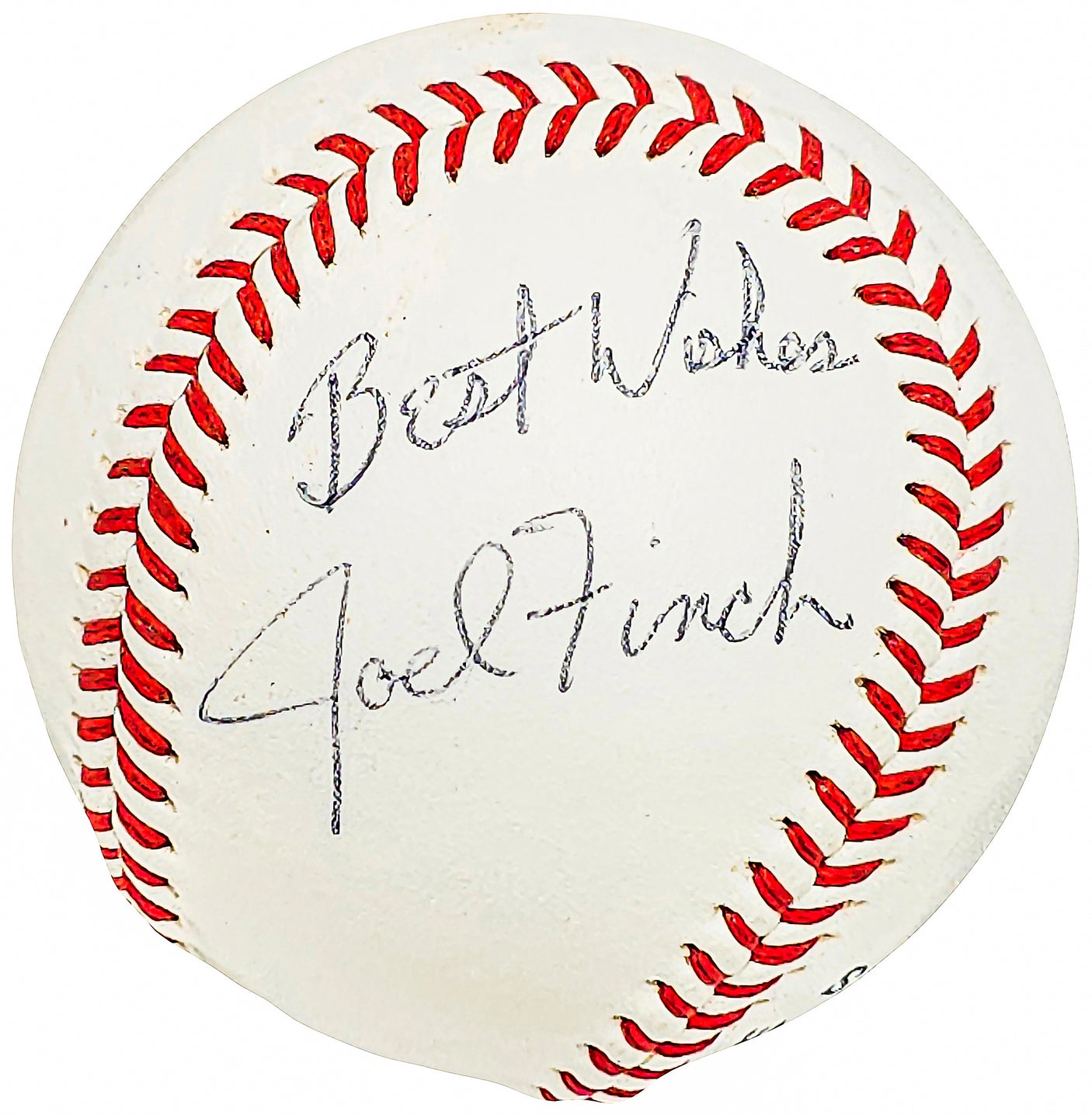 Joel Finch Autographed Official NCAA Baseball Boston Red Sox "Best Wishes" Beckett BAS QR #BH039022