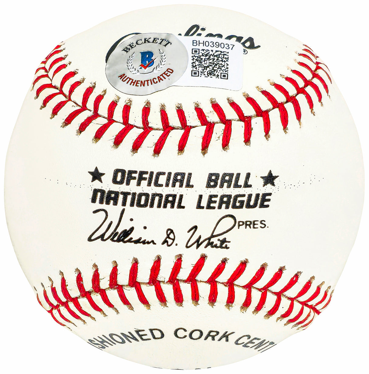 Andre Dawson Autographed Official NL Baseball Montreal Expos, Chicago Cubs Beckett BAS QR #BH039037