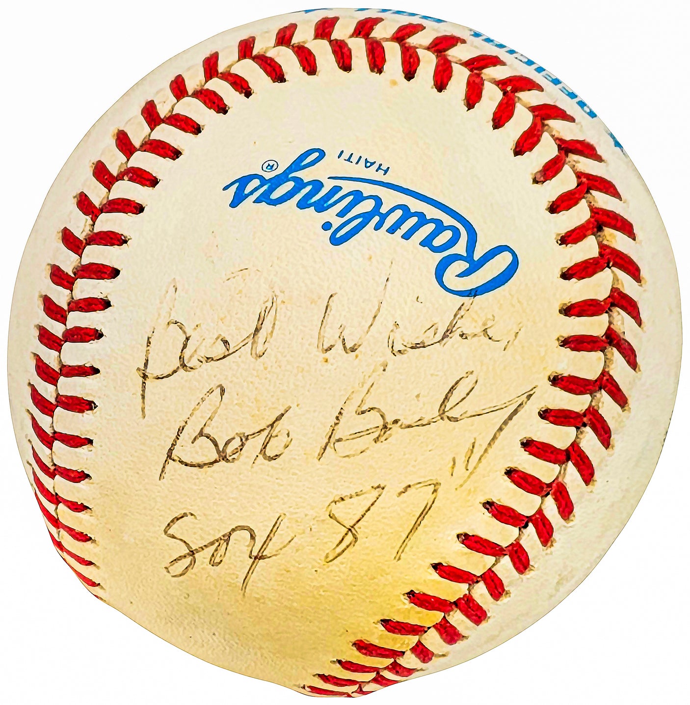 Bob Bailey Autographed Official AL Baseball Boston Red Sox "Best Wishes" Beckett BAS QR #BH039043