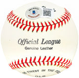 Ewald Lefty Pyle Autographed Official League Baseball Browns, Braves Vintage Signature Beckett BAS QR #BH039060
