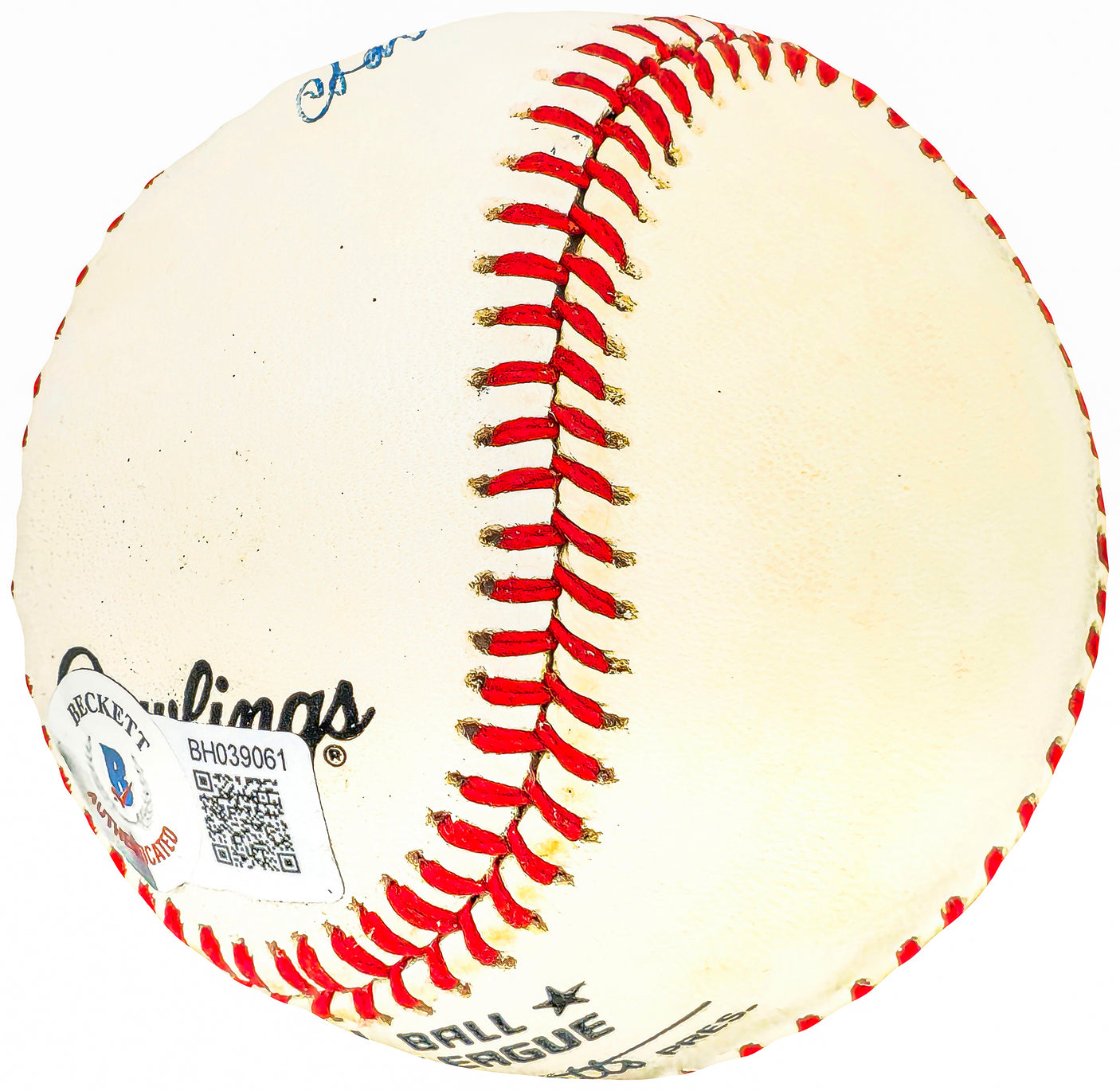 Charles "Red" Barrett Autographed Official NL Baseball Cincinnati Reds, Atlanta Braves Vintage Signature Beckett BAS QR #BH039061