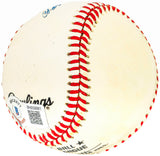 Charles "Red" Barrett Autographed Official NL Baseball Cincinnati Reds, Atlanta Braves Vintage Signature Beckett BAS QR #BH039061