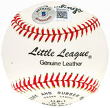 Bobby Thomson Autographed Official Little League Baseball New York Giants Beckett BAS QR #BH039073