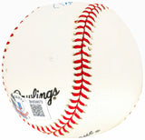 Bobby Thomson Autographed Official Little League Baseball New York Giants Beckett BAS QR #BH039073