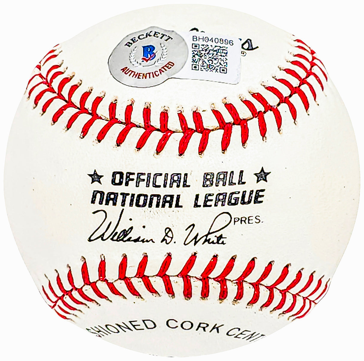 Billy Bruton Autographed Official NL Baseball Milwaukee Braves Beckett BAS QR #BH040896