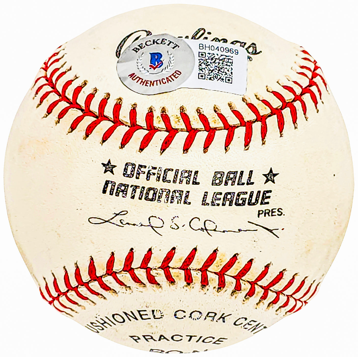 Jose Jimenez Autographed Official NL Baseball St. Louis Cardinals Beckett BAS QR #BH040969