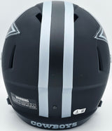 Roger Staubach Autographed Dallas Cowboys Eclipse Black Full Size Speed Replica Helmet Beckett BAS Witness Stock #238801