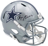Roger Staubach Autographed Dallas Cowboys Silver Full Size Speed Replica Helmet Beckett BAS Witness Stock #238802
