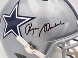 Roger Staubach Autographed Dallas Cowboys Silver Full Size Speed Replica Helmet Beckett BAS Witness Stock #238802