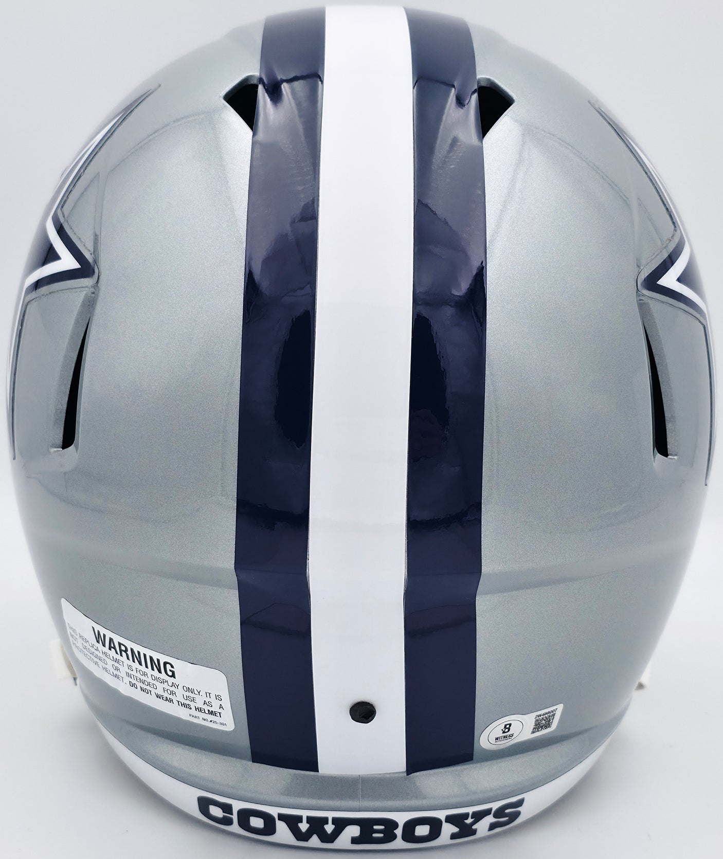 Roger Staubach Autographed Dallas Cowboys Silver Full Size Speed Replica Helmet Beckett BAS Witness Stock #238802