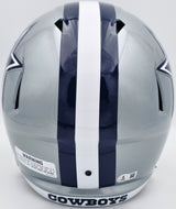 Roger Staubach Autographed Dallas Cowboys Silver Full Size Speed Replica Helmet Beckett BAS Witness Stock #238802