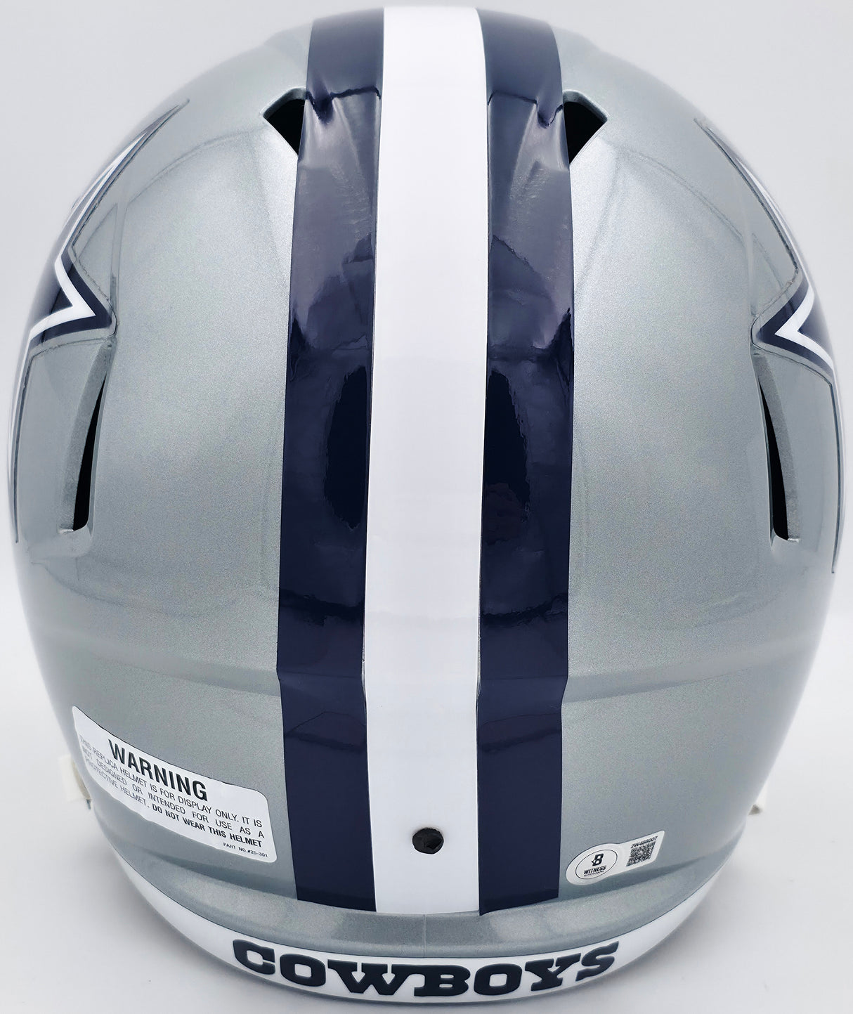Roger Staubach Autographed Dallas Cowboys Silver Full Size Speed Replica Helmet Beckett BAS Witness Stock #238802