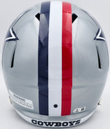 Roger Staubach Autographed Dallas Cowboys 1976 Throwback Silver Full Size Speed Replica Helmet Beckett BAS Witness Stock #238803