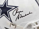 Roger Staubach Autographed Dallas Cowboys 2022 Alternate White Full Size Speed Replica Helmet Beckett BAS Witness Stock #238804