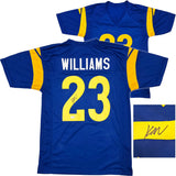 Los Angeles Rams Kyren Williams Autographed Blue Jersey Beckett BAS QR Stock #239038