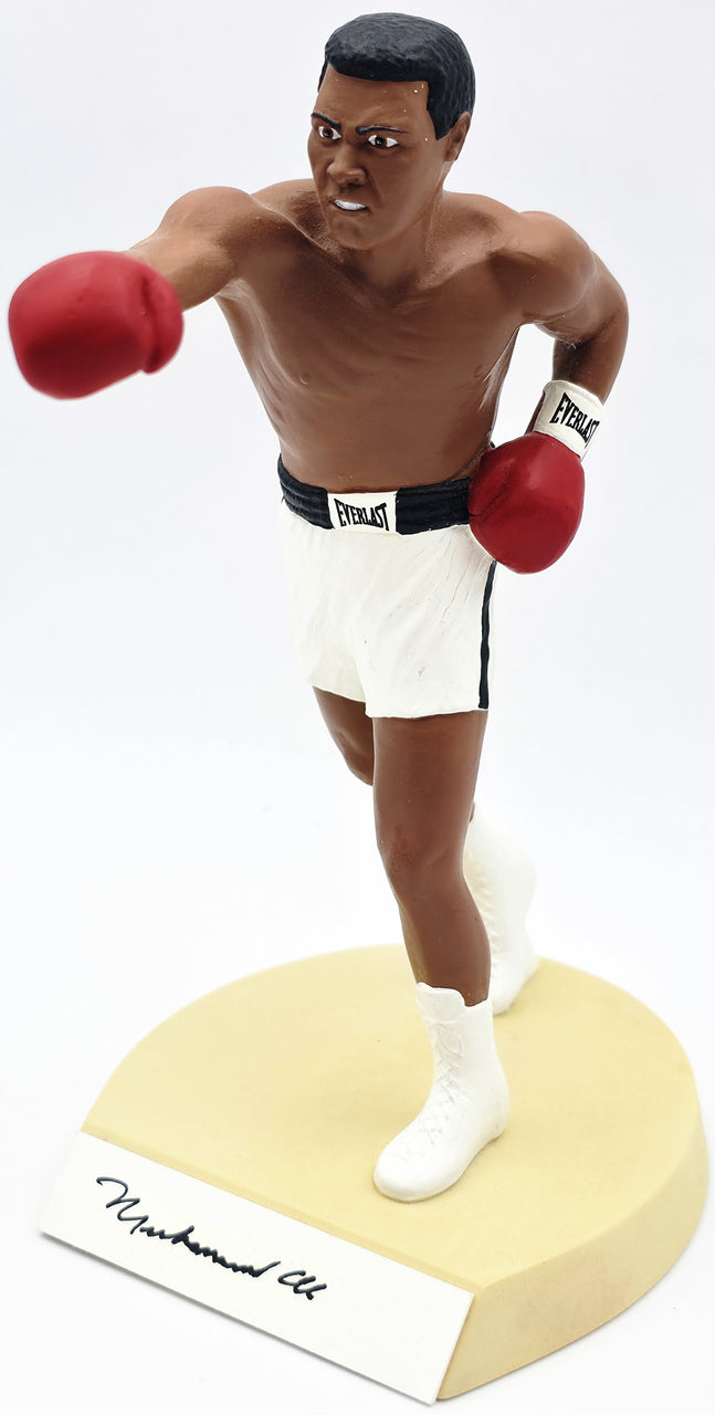 Muhammad Ali Autographed 5x9 Toy Figurine White Boxing Trunks #519/3500 Beckett BAS #AE31331
