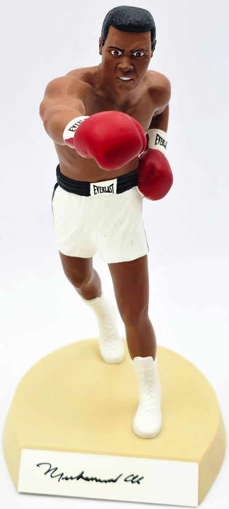 Muhammad Ali Autographed 5x9 Toy Figurine White Boxing Trunks #519/3500 Beckett BAS #AE31331