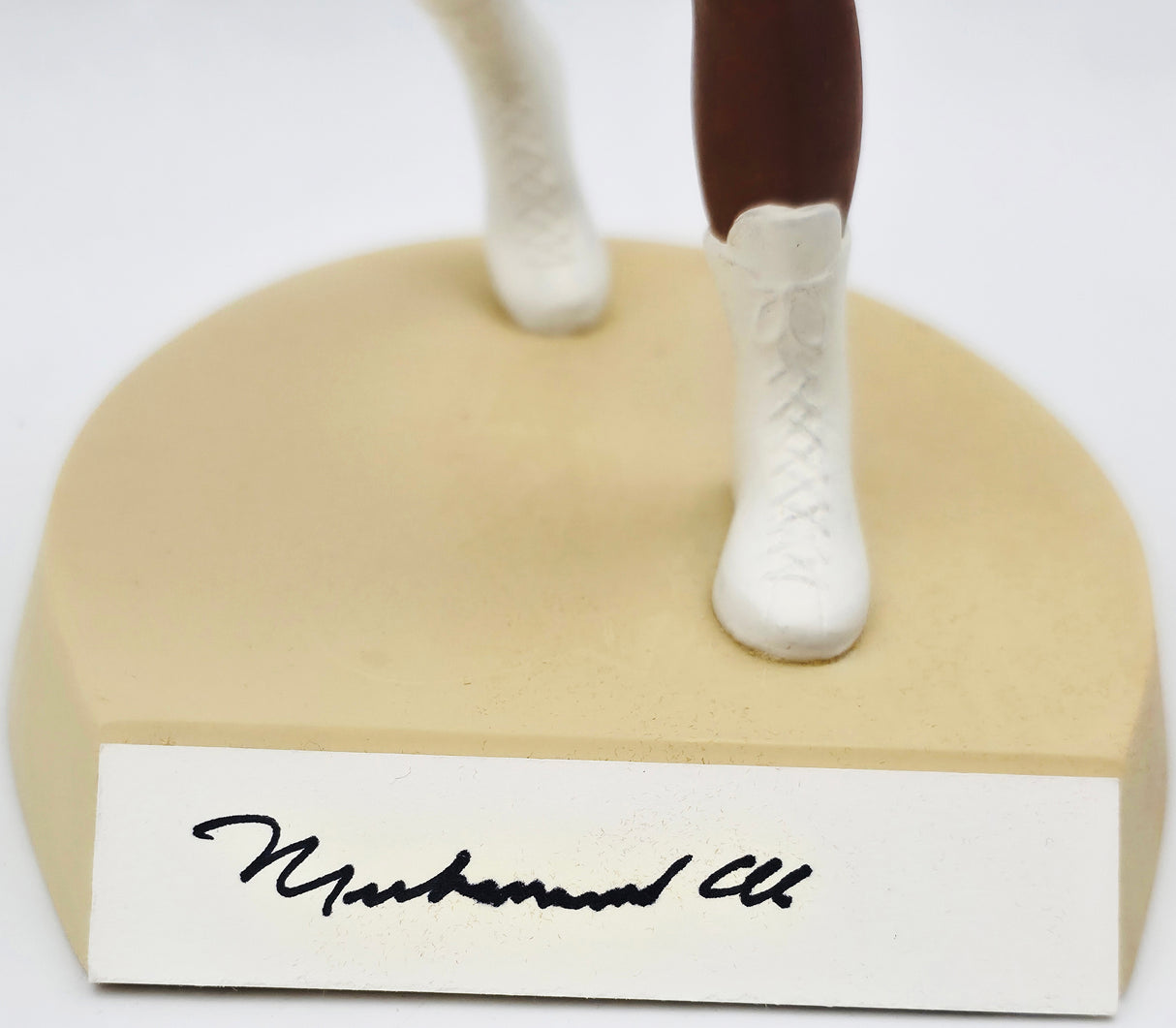 Muhammad Ali Autographed 5x9 Toy Figurine White Boxing Trunks #519/3500 Beckett BAS #AE31331