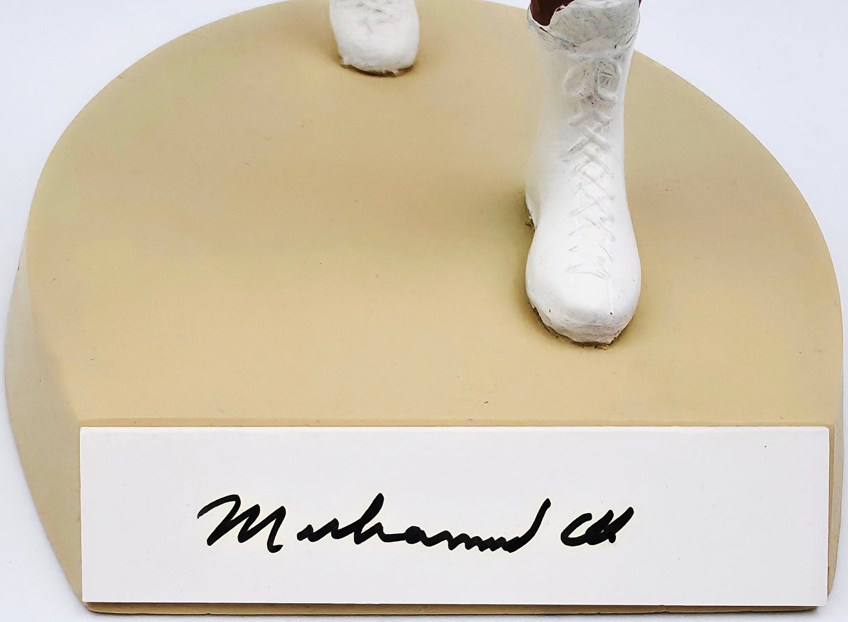 Muhammad Ali Autographed 5x9 Toy Figurine White Boxing Trunks #2062/3500 Beckett BAS #AE31332