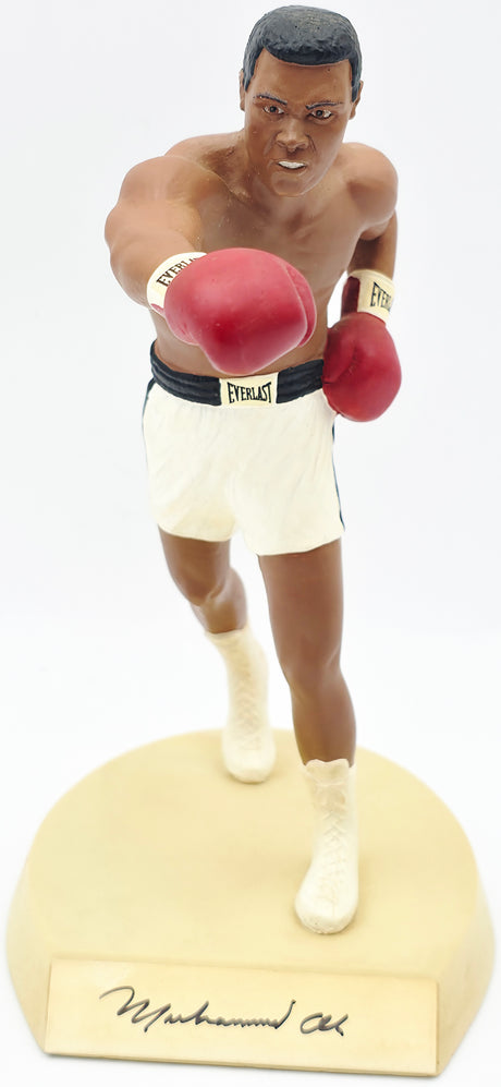 Muhammad Ali Autographed 5x9 Toy Figurine White Boxing Trunks #482/3500 Beckett BAS #AE31334
