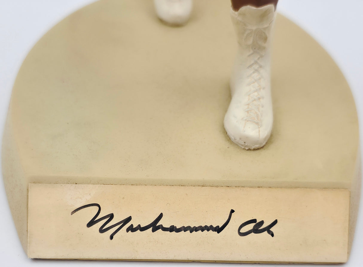 Muhammad Ali Autographed 5x9 Toy Figurine White Boxing Trunks #482/3500 Beckett BAS #AE31334
