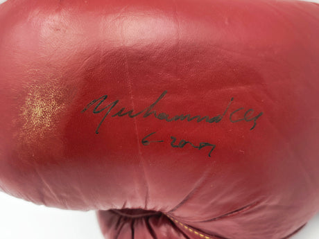 Muhammad Ali Autographed Red Everlast Boxing Glove "6-20-87" RH Beckett BAS & PSA/DNA #H47328