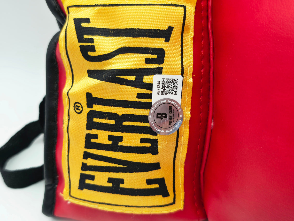 Muhammad Ali Autographed Red Everlast Boxing Glove LH Beckett BAS & Beckett BAS #AE31344