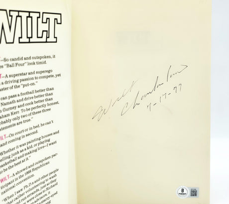 Wilt Chamberlain Autographed Autobiography Book "7-17-77" Los Angeles Lakers Beckett BAS #AE31058