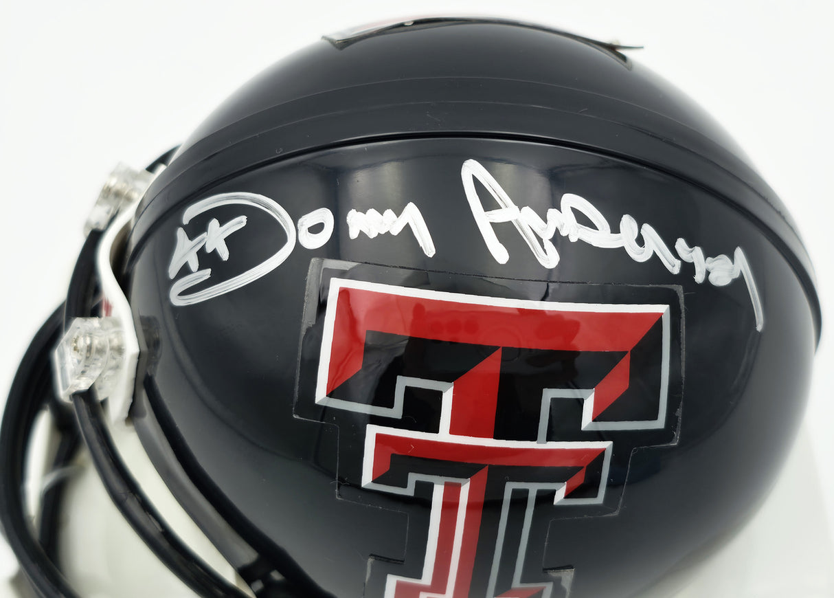 Donny Anderson Autographed Texas Tech Black Mini Helmet Beckett BAS QR #BR88753