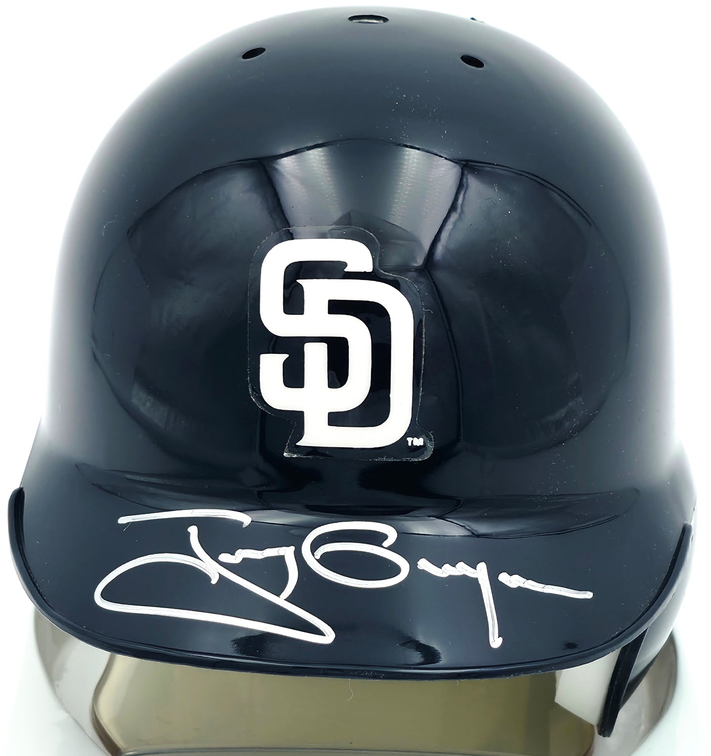 Tony Gwynn Autographed Blue Mini Batting Helmet San Diego Padres Beckett BAS QR #BR88755