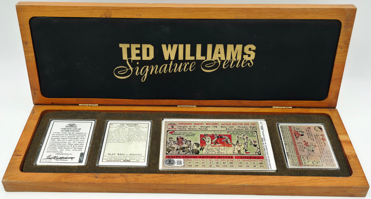Ted Williams Autographed Porcelain Card Set Boston Red Sox Beckett BAS #AE31384