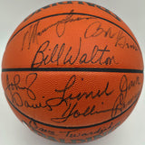 1976-77 Portland Trail Blazers Team Autographed Spalding NBA Game Basketball With 7 Signatures Including Bill Walton Beckett BAS #AE31354