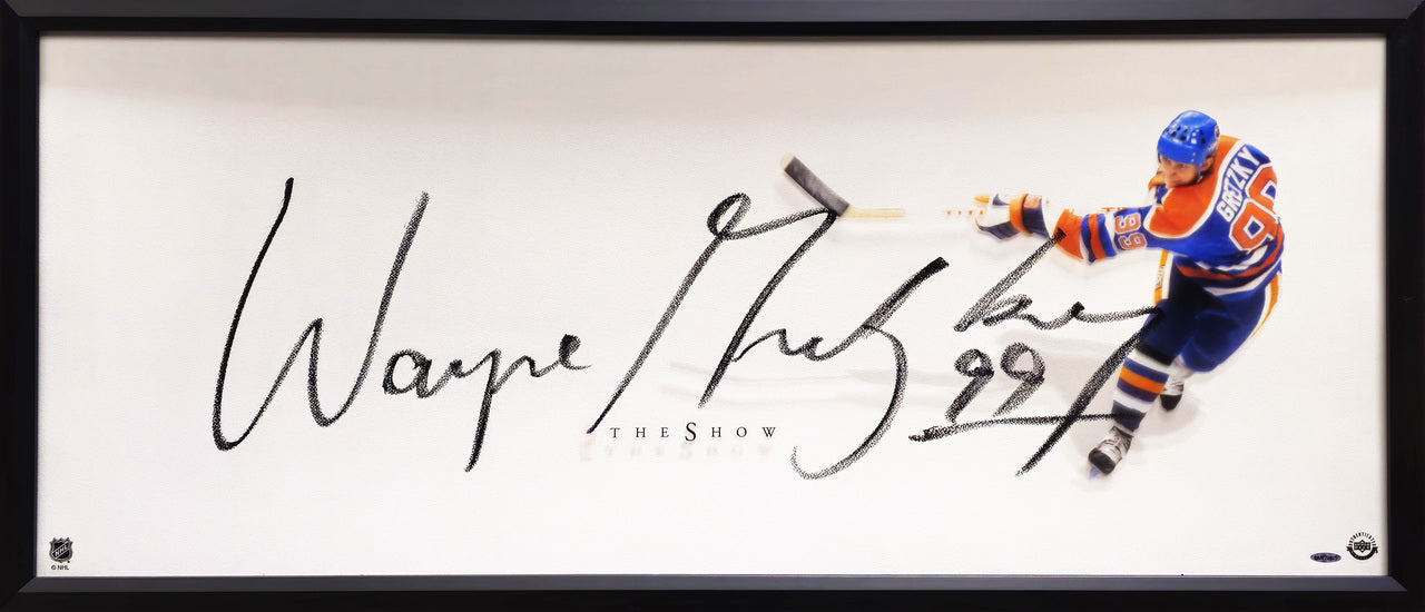 Wayne Gretzky Autographed Framed 20x46 "The Show" Poster Photo Edmonton Oilers "99" UDA Holo #BAM20025