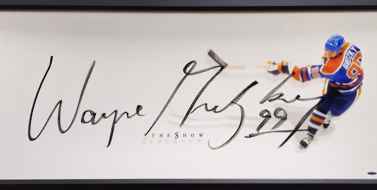 Wayne Gretzky Autographed Framed 20x46 "The Show" Poster Photo Edmonton Oilers "99" UDA Holo #BAM20025