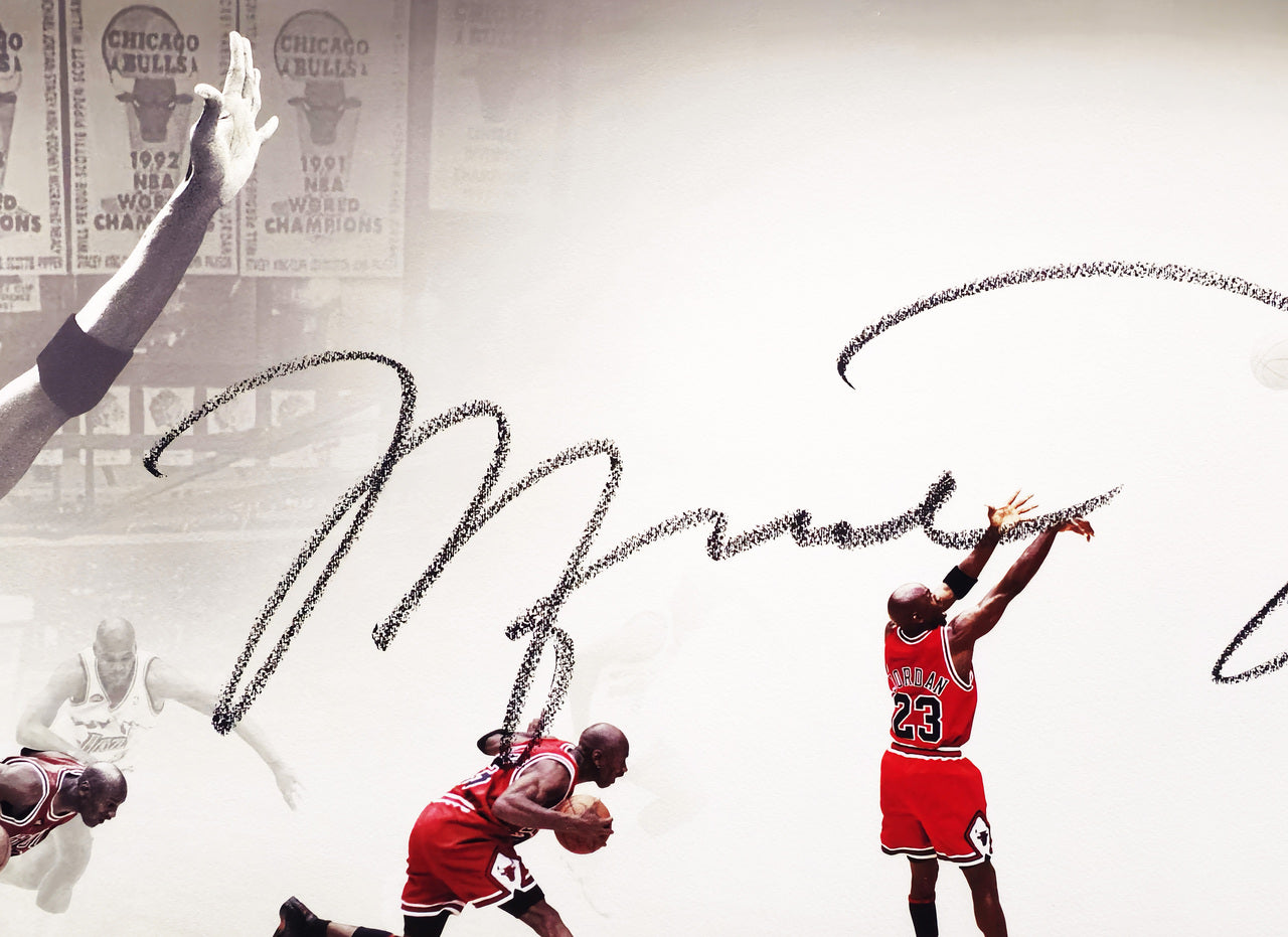 Michael Jordan Autographed Framed 20x46 "The Show" Poster Photo Chicago Bulls "Last Shot" UDA Holo #BAM142269