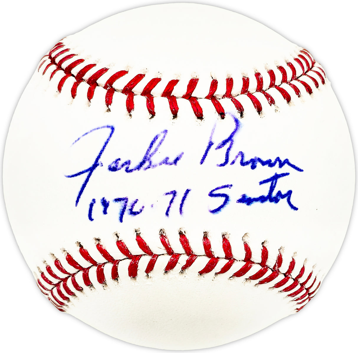 Jackie Brown Autographed Official MLB Baseball Washington Senators "70-71 Senators" SKU #226065