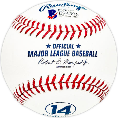 Pete Rose Autographed Official Forever 14 Logo MLB Baseball Cincinnati Reds "Hit King" Beckett BAS #E94506