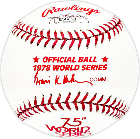 Willie Randolph Autographed Official 1978 World Series Logo MLB Baseball New York Yankees "77-78 WSC" JSA #E58258