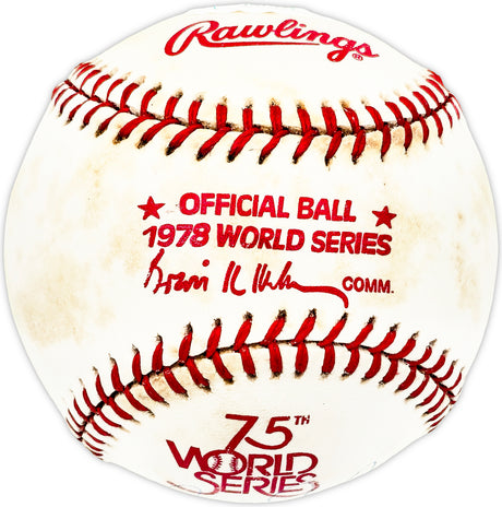 Dennis Sherrill Autographed Official 1978 World Series Logo MLB Baseball New York Yankees "1978 World Champs" JSA #I67031