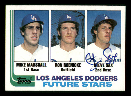 Lot of 10 Steve Sax Autographed 1982 Topps Baseball Rookie Cards #681 Los Angeles Dodgers SKU #214893