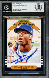 Ronald Acuna Jr. Autographed 2019 Donruss Diamond Kings Card #16 Atlanta Braves Beckett BAS #16710467