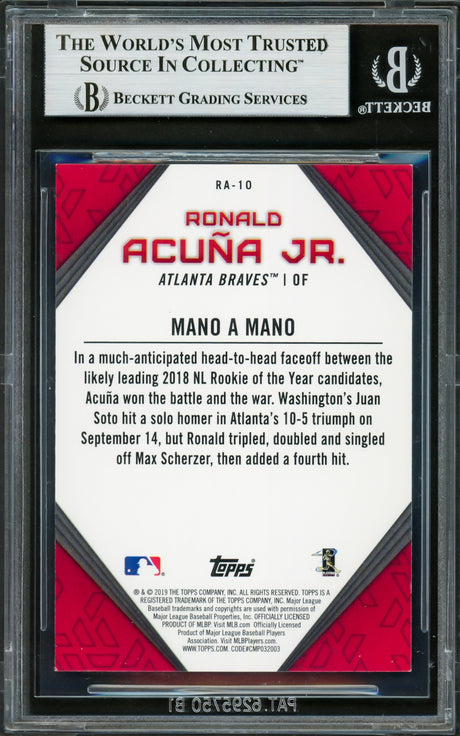 Ronald Acuna Jr. Autographed 2019 Topps Player Highlights Card #RA-10 Atlanta Braves Beckett BAS #16710595