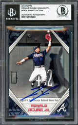 Ronald Acuna Jr. Autographed 2019 Topps Player Highlights Card #RA-24 Atlanta Braves Beckett BAS #16710640