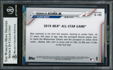 Ronald Acuna Jr. Autographed 2020 Topps Update Card #U145 Atlanta Braves Beckett BAS #16710925