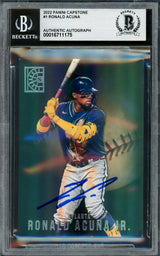 Ronald Acuna Jr. Autographed 2022 Panini Capstone Card #1 Atlanta Braves Beckett BAS #16711175