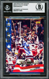 Herb Brooks Autographed 1995 Signature Rookies Card 1980 Team USA Hockey Beckett BAS #16711454