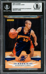 Stephen Curry Autographed 2009-10 Panini Rookie Card #307 Golden State Warriors Beckett BAS #16713298